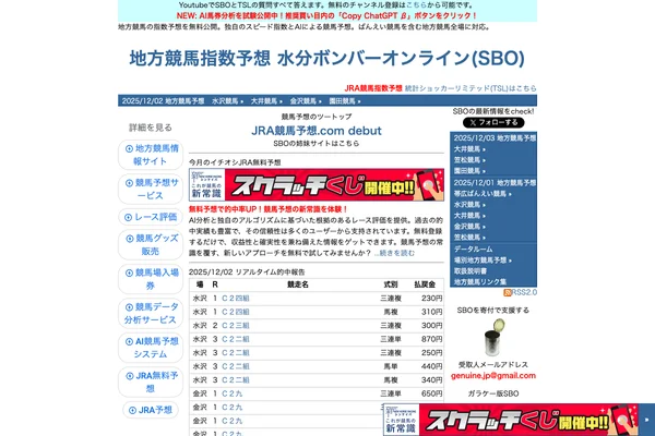 地方競馬指数予想 水分ボンバーオンライン(SBO)のスクリーンショット